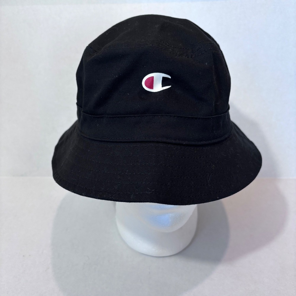 Champion Black Cotton Bucket Hat One Size OSFA Men's Casual Streetwear